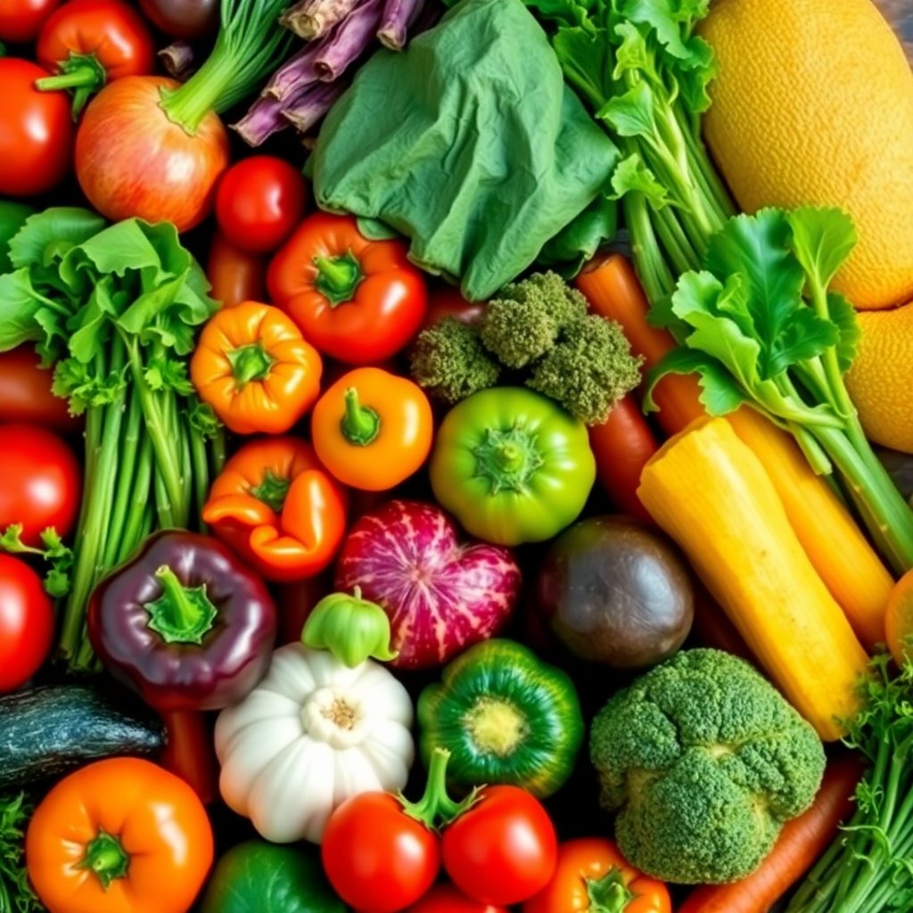 Fresh organic vegetables and fruits